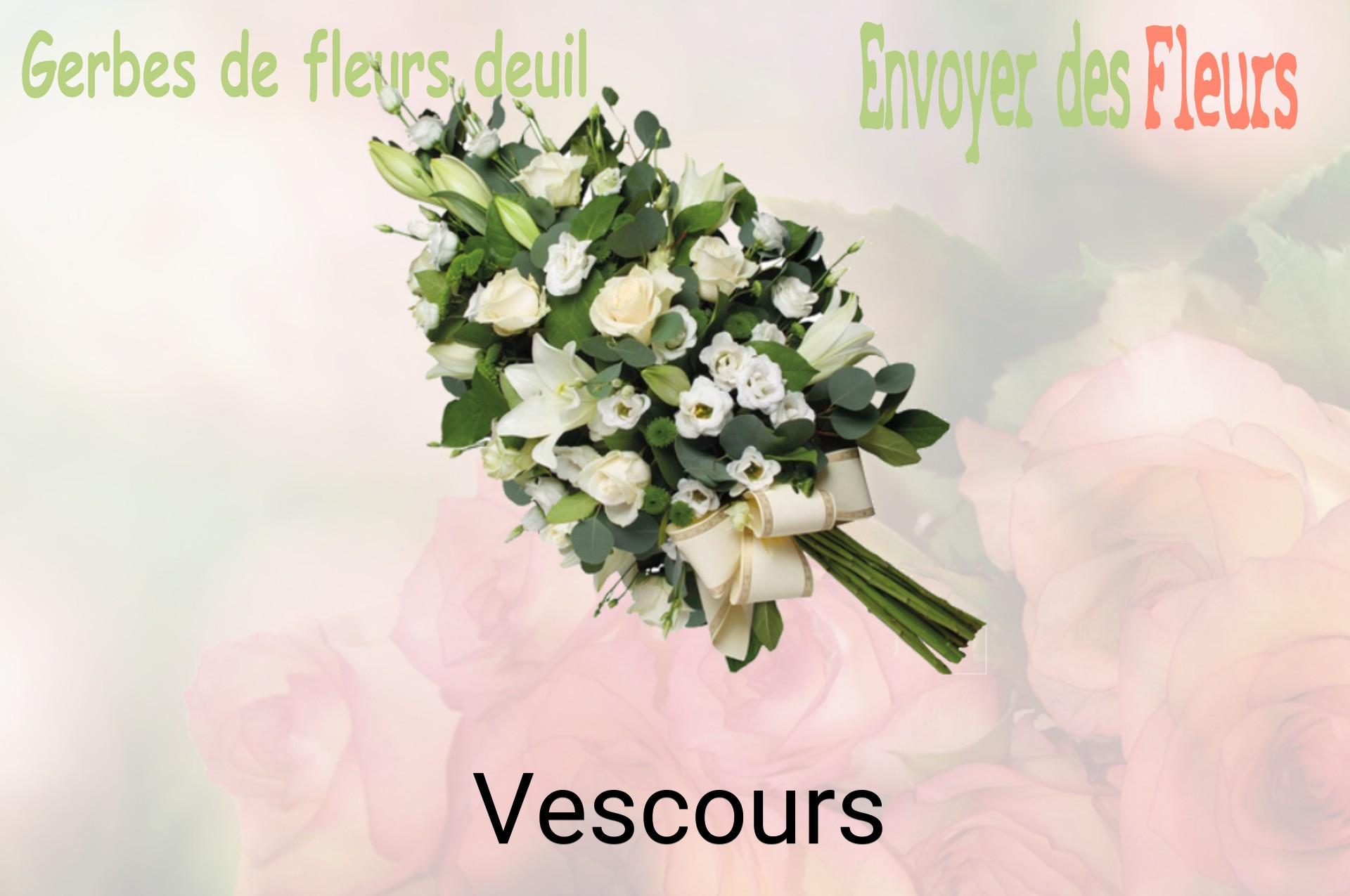 Gerbe de fleurs de deuil livrée à Vescours